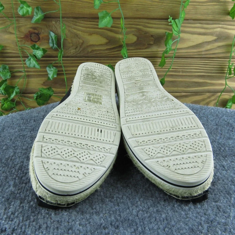 Bobs By Skechers Women Flat Shoes Black‎ Fabric Slip On Size 9 Medium